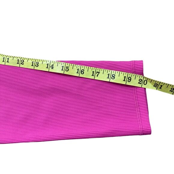Zyia Active Women’s Size 12 Pink Ribbed Leggings Mid Rise Stretch Cropped - Picture 7 of 7